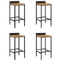 High stools 4 pcs acacia wood and black synthetic rattan by vidaXL, Kitchen stools - Ref: Foro24-362604, Price: 175,90 €, Dis...
