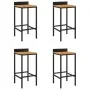 High stools 4 pcs acacia wood and black synthetic rattan by vidaXL, Kitchen stools - Ref: Foro24-362604, Price: 152,39 €, Dis...
