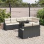 Conjunto de sofá de jardín 9 pcs Negro y crema 100 x 55 x 73 cm