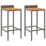 Hohe Hocker, 2 Stück, Akazienholz und graues synthetisches Rattan von vidaXL, Küchenhocker - Ref: Foro24-362603, Preis: 86,85...