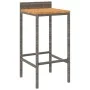 High stools 2 pcs acacia wood and gray synthetic rattan by vidaXL, Kitchen stools - Ref: Foro24-362603, Price: 85,80 €, Disco...