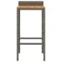 High stools 2 pcs acacia wood and gray synthetic rattan by vidaXL, Kitchen stools - Ref: Foro24-362603, Price: 85,80 €, Disco...