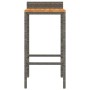 Hohe Hocker, 2 Stück, Akazienholz und graues synthetisches Rattan von vidaXL, Küchenhocker - Ref: Foro24-362603, Preis: 86,85...