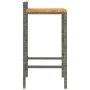 High stools 2 pcs acacia wood and gray synthetic rattan by vidaXL, Kitchen stools - Ref: Foro24-362603, Price: 85,80 €, Disco...
