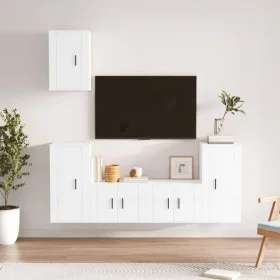 TV-Möbelset 5-teilig aus glänzend weißem Sperrholz von vidaXL, TV-Möbel - Ref: Foro24-3188576, Preis: 224,32 €, Rabatt: %