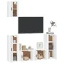 TV furniture set 5 pieces glossy white plywood by vidaXL, TV Furniture - Ref: Foro24-3188576, Price: 224,31 €, Discount: %