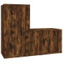 TV-Möbelset 2-teilig aus geräuchertem Eichensperrholz von vidaXL, TV-Möbel - Ref: Foro24-3188459, Preis: 86,81 €, Rabatt: %
