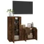 TV-Möbelset 2-teilig aus geräuchertem Eichensperrholz von vidaXL, TV-Möbel - Ref: Foro24-3188459, Preis: 85,84 €, Rabatt: %