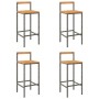 Hohe Hocker 4 Stk. Akazienholz und synthetisches Rattangrau von vidaXL, Küchenhocker - Ref: Foro24-362609, Preis: 170,56 €, R...