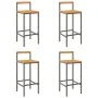 Hohe Hocker 4 Stk. Akazienholz und synthetisches Rattangrau von vidaXL, Küchenhocker - Ref: Foro24-362609, Preis: 168,72 €, R...