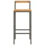 Hohe Hocker 4 Stk. Akazienholz und synthetisches Rattangrau von vidaXL, Küchenhocker - Ref: Foro24-362609, Preis: 168,72 €, R...