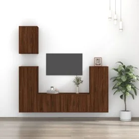 TV-Möbelset 5-teilig, braunes Eichensperrholz von vidaXL, TV-Möbel - Ref: Foro24-3188781, Preis: 230,13 €, Rabatt: %