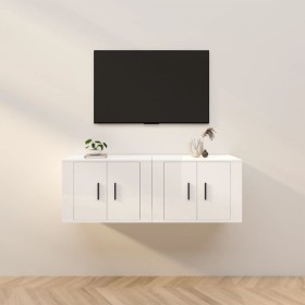 Wand-TV-Schränke 2 Stück glänzend weiß 57x34,5x40 cm von vidaXL, TV-Möbel - Ref: Foro24-3188336, Preis: 80,30 €, Rabatt: %