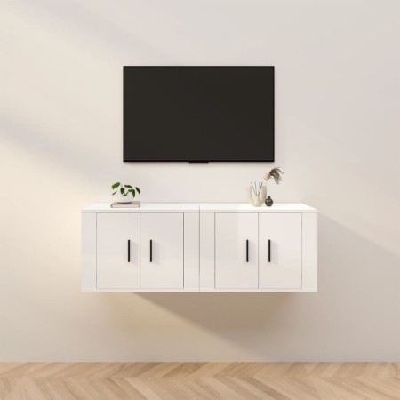 Wand-TV-Schränke 2 Stück glänzend weiß 57x34,5x40 cm von vidaXL, TV-Möbel - Ref: Foro24-3188336, Preis: 80,30 €, Rabatt: %