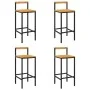 High stools 4 pcs acacia wood and black synthetic rattan by vidaXL, Kitchen stools - Ref: Foro24-362608, Price: 165,72 €, Dis...