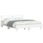 Estructura de cama con cabecero y luces LED blanco 140x190 cm