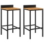 Hohe Hocker 2 Stk. Akazienholz und schwarzes synthetisches Rattan von vidaXL, Küchenhocker - Ref: Foro24-362602, Preis: 85,29...