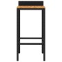 Hohe Hocker 2 Stk. Akazienholz und schwarzes synthetisches Rattan von vidaXL, Küchenhocker - Ref: Foro24-362602, Preis: 85,29...