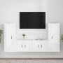 TV-Möbelset 4-teilig aus glänzend weißem Sperrholz von vidaXL, TV-Möbel - Ref: Foro24-3188768, Preis: 200,96 €, Rabatt: %