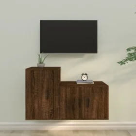 TV-Möbelset 2-teilig, braunes Eichensperrholz von vidaXL, TV-Möbel - Ref: Foro24-3188453, Preis: 80,89 €, Rabatt: %