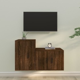TV-Möbelset 2-teilig, braunes Eichensperrholz von vidaXL, TV-Möbel - Ref: Foro24-3188453, Preis: 81,92 €, Rabatt: %