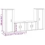 TV-Möbelset 4-teilig aus glänzend weißem Sperrholz von vidaXL, TV-Möbel - Ref: Foro24-3188768, Preis: 198,59 €, Rabatt: %