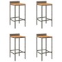 High stools 4 pcs acacia wood and gray synthetic rattan by vidaXL, Kitchen stools - Ref: Foro24-362605, Price: 157,38 €, Disc...