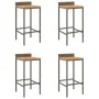 High stools 4 pcs acacia wood and gray synthetic rattan by vidaXL, Kitchen stools - Ref: Foro24-362605, Price: 155,46 €, Disc...