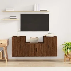 TV-Möbelset 3-teilig, braunes Eichensperrholz von vidaXL, TV-Möbel - Ref: Foro24-3188501, Preis: 111,40 €, Rabatt: %