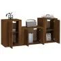 TV-Möbelset 3-teilig, braunes Eichensperrholz von vidaXL, TV-Möbel - Ref: Foro24-3188501, Preis: 111,40 €, Rabatt: %