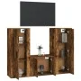 Set TV-Möbel 3-tlg. Sperrholz geräucherte Eiche von vidaXL, TV-Möbel - Ref: Foro24-3188747, Preis: 142,19 €, Rabatt: %