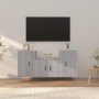 TV-Möbelset 3-teilig Sonoma graues Sperrholz von vidaXL, TV-Möbel - Ref: Foro24-3188388, Preis: 116,55 €, Rabatt: %