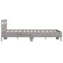 Estructura de cama cabecero y luces LED gris Sonoma 120x190 cm