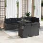 Conjunto de sofá de jardín 9 pcs Negro 100 x 55 x 73 cm