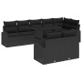 Conjunto de sofá de jardín 9 pcs Negro 100 x 55 x 73 cm