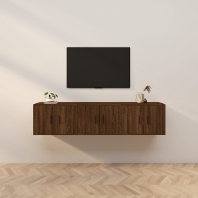 Muebles para TV de pared 3 uds roble marrón 57x34,5x40 cm de vidaXL, Muebles TV - Ref: Foro24-3188349, Precio: 117,45 €, Desc...