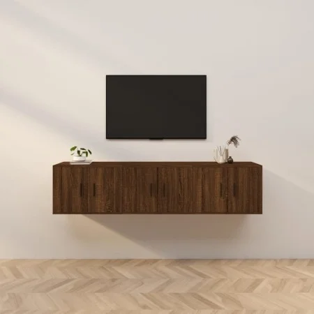 Wand-TV-Möbel 3 Stück braune Eiche 57x34,5x40 cm von vidaXL, TV-Möbel - Ref: Foro24-3188349, Preis: 115,98 €, Rabatt: %