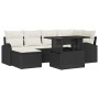 Conjunto de sofá de jardín con cojín 7 pcs Negro y crema