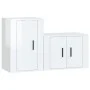 TV furniture set, 2 pieces, glossy white plywood by vidaXL, TV Furniture - Ref: Foro24-3188448, Price: 83,19 €, Discount: %
