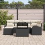Conjunto de sofá de jardín con cojín 7 pcs Negro y crema