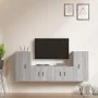 TV furniture set 4 pieces Sonoma gray plywood by vidaXL, TV Furniture - Ref: Foro24-3188556, Price: 183,01 €, Discount: %