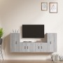 TV-Möbelset 4-teilig Sonoma graues Sperrholz von vidaXL, TV-Möbel - Ref: Foro24-3188556, Preis: 185,32 €, Rabatt: %