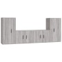 TV-Möbelset 4-teilig Sonoma graues Sperrholz von vidaXL, TV-Möbel - Ref: Foro24-3188556, Preis: 185,32 €, Rabatt: %