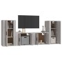 TV-Möbelset 4-teilig Sonoma graues Sperrholz von vidaXL, TV-Möbel - Ref: Foro24-3188556, Preis: 185,32 €, Rabatt: %