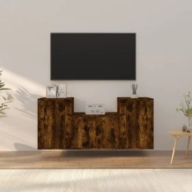 3-piece TV furniture set made of smoked oak plywood by vidaXL, TV Furniture - Ref: Foro24-3188387, Price: 108,63 €, Discount: %