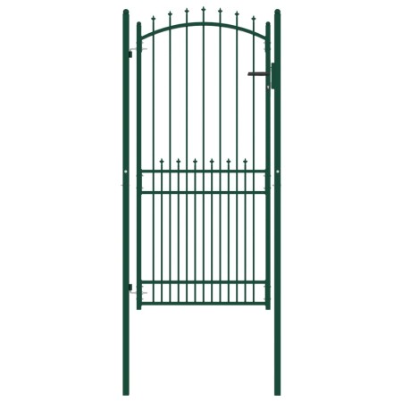 Zauntor mit grünen Stahlspitzen 100x200 cm von vidaXL, Gartentore - Ref: Foro24-146397, Preis: 231,62 €, Rabatt: %