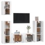 TV-Möbelset 5-teilig aus glänzend weißem Sperrholz von vidaXL, TV-Möbel - Ref: Foro24-3188776, Preis: 242,85 €, Rabatt: %