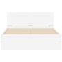 Estructura de cama con cabecero y luces LED blanco 140x200 cm