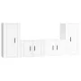 4-teiliges TV-Möbelset Sperrholz glänzend weiß von vidaXL, TV-Möbel - Ref: Foro24-3188552, Preis: 183,59 €, Rabatt: %