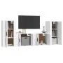 4-teiliges TV-Möbelset Sperrholz glänzend weiß von vidaXL, TV-Möbel - Ref: Foro24-3188552, Preis: 183,59 €, Rabatt: %